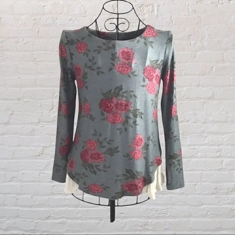 Style & Co Floral Layered Top